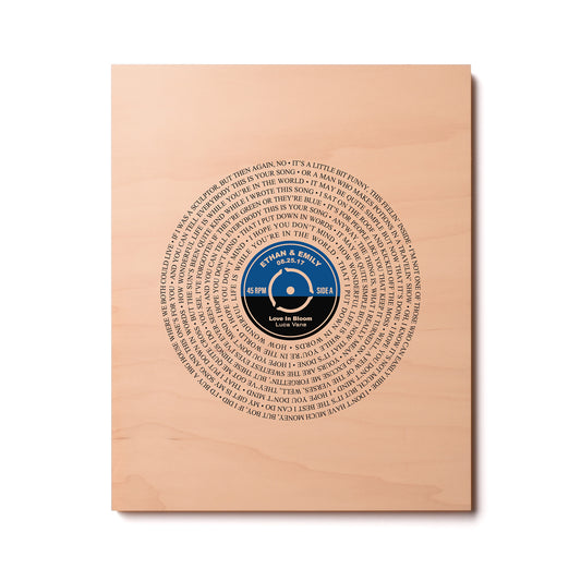Personalized 5th Anniversary Gift, First Dance Song, Solid Wood