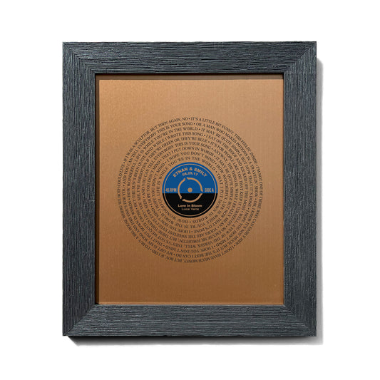 8th Anniversary Gift – Personalized Bronze LP Metal Print