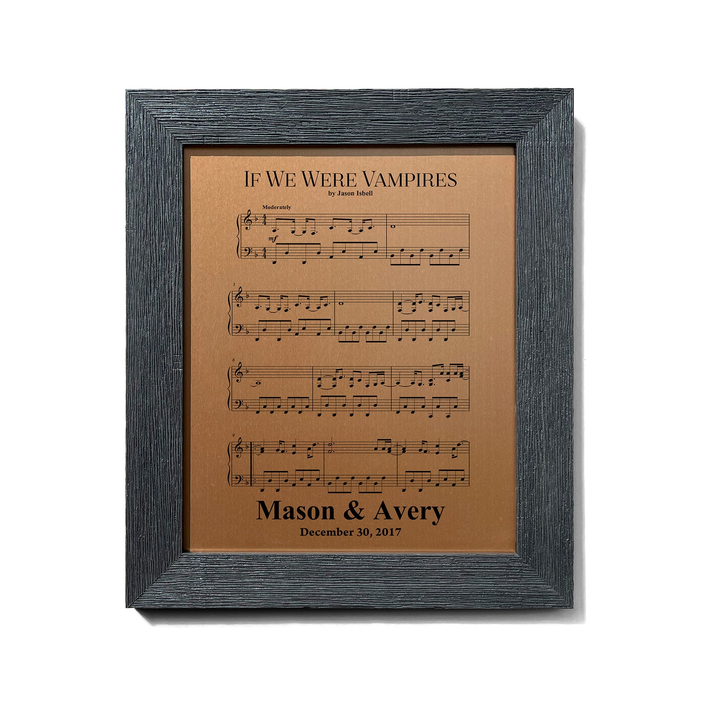 8th Anniversary Bronze Gift – Personalized First Dance Song Sheet Music