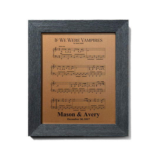 8th Anniversary Bronze Gift – Personalized First Dance Song Sheet Music