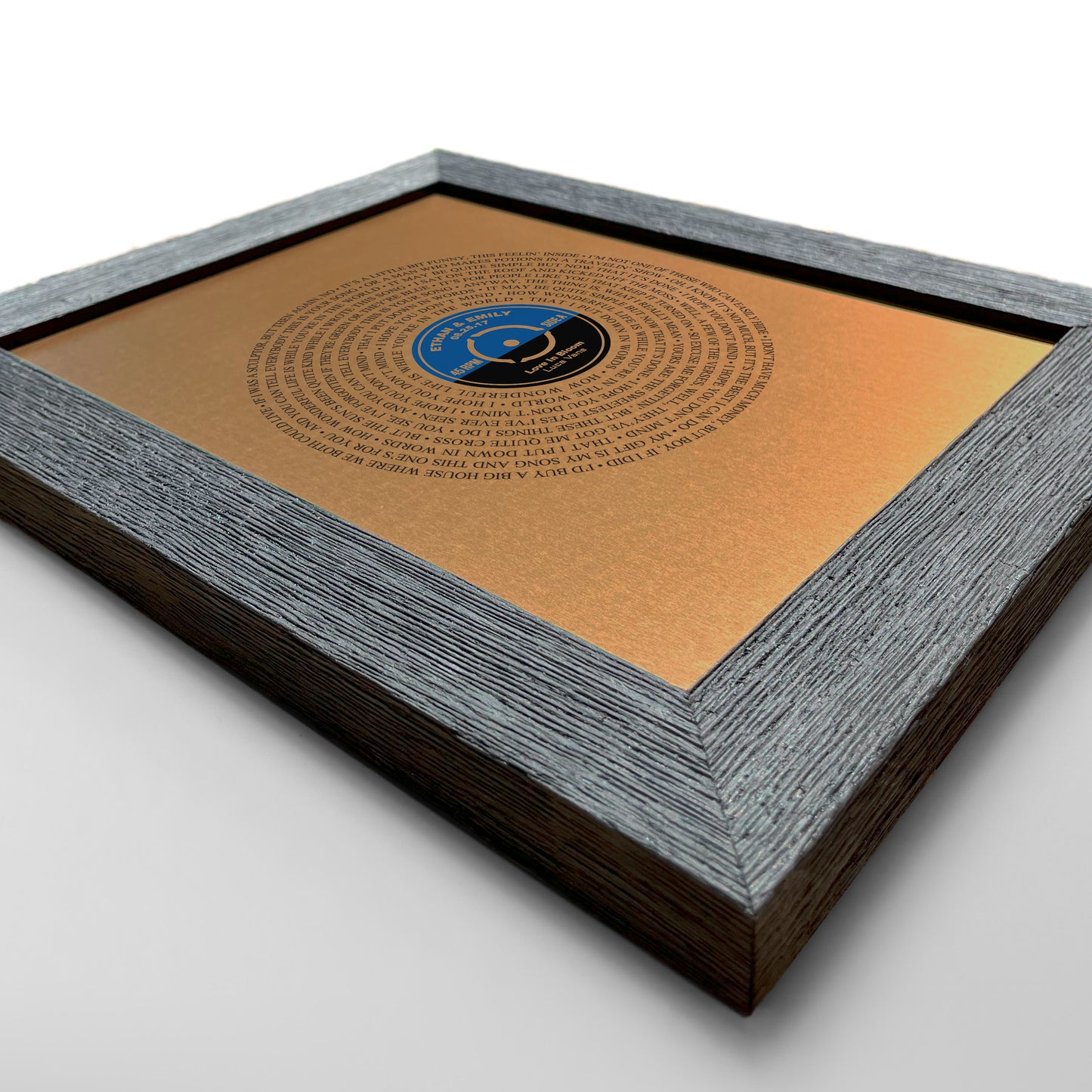 8th Anniversary Gift – Personalized Bronze LP Metal Print