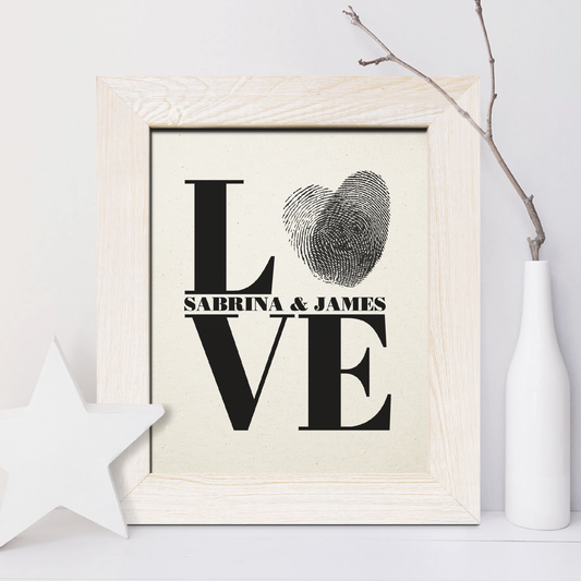 2nd Anniversary Gift, Love Cotton Print