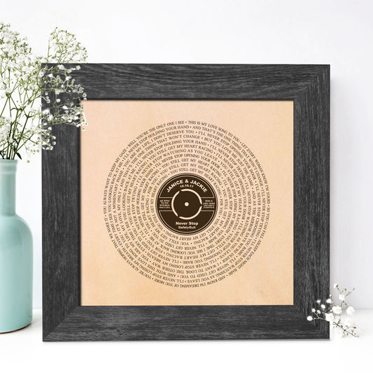 3rd Anniversary Gift - Personalized First Dance Song LP Leather Engraving