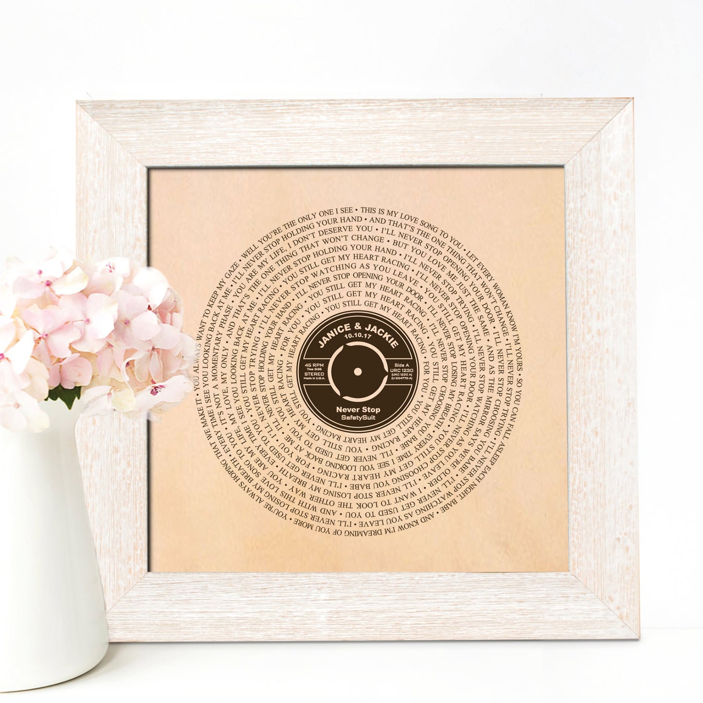 3rd Anniversary Gift - Personalized First Dance Song LP Leather Engraving